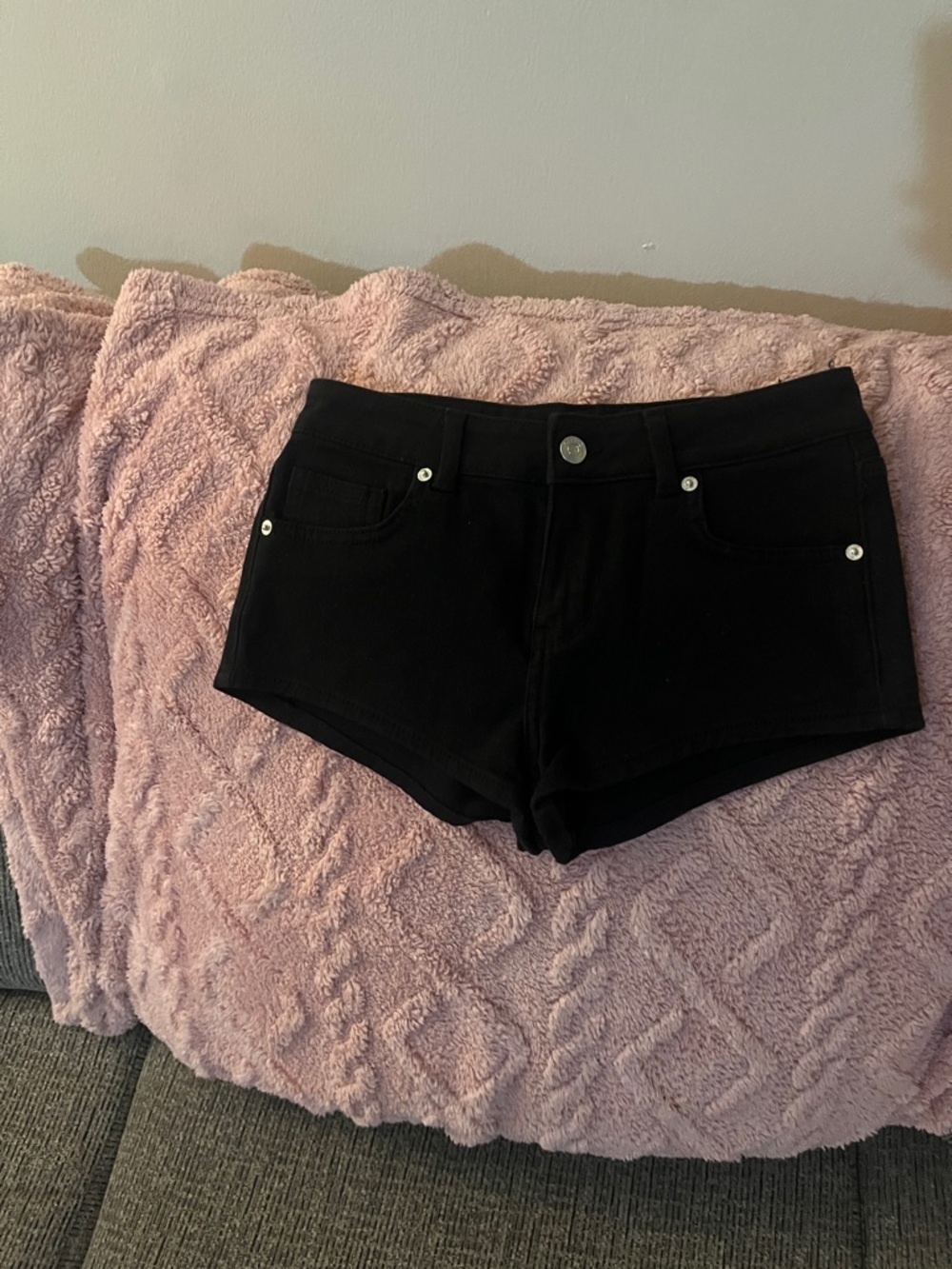 H&M Black Denim Short Shorts